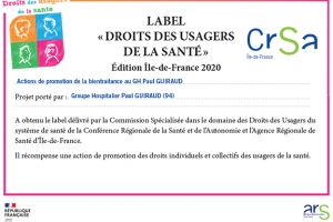 Label droits des usagers  de la santé 2020